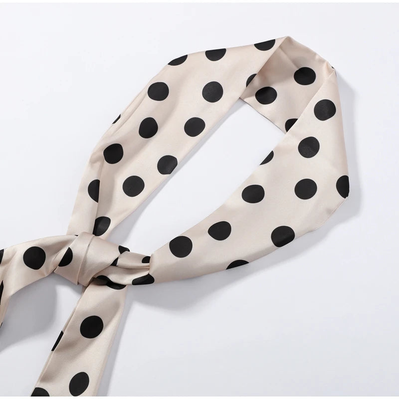 Elegant Satin Polka Dot Maxi Dress for Women