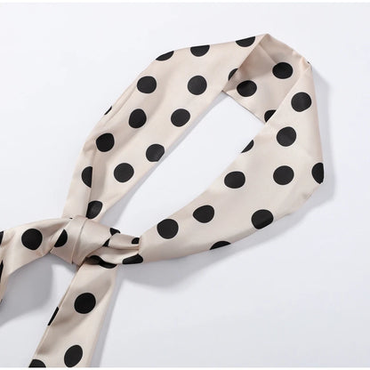 Elegant Satin Polka Dot Maxi Dress for Women