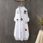 Women’s Loose White Cotton Embroidery Blouse