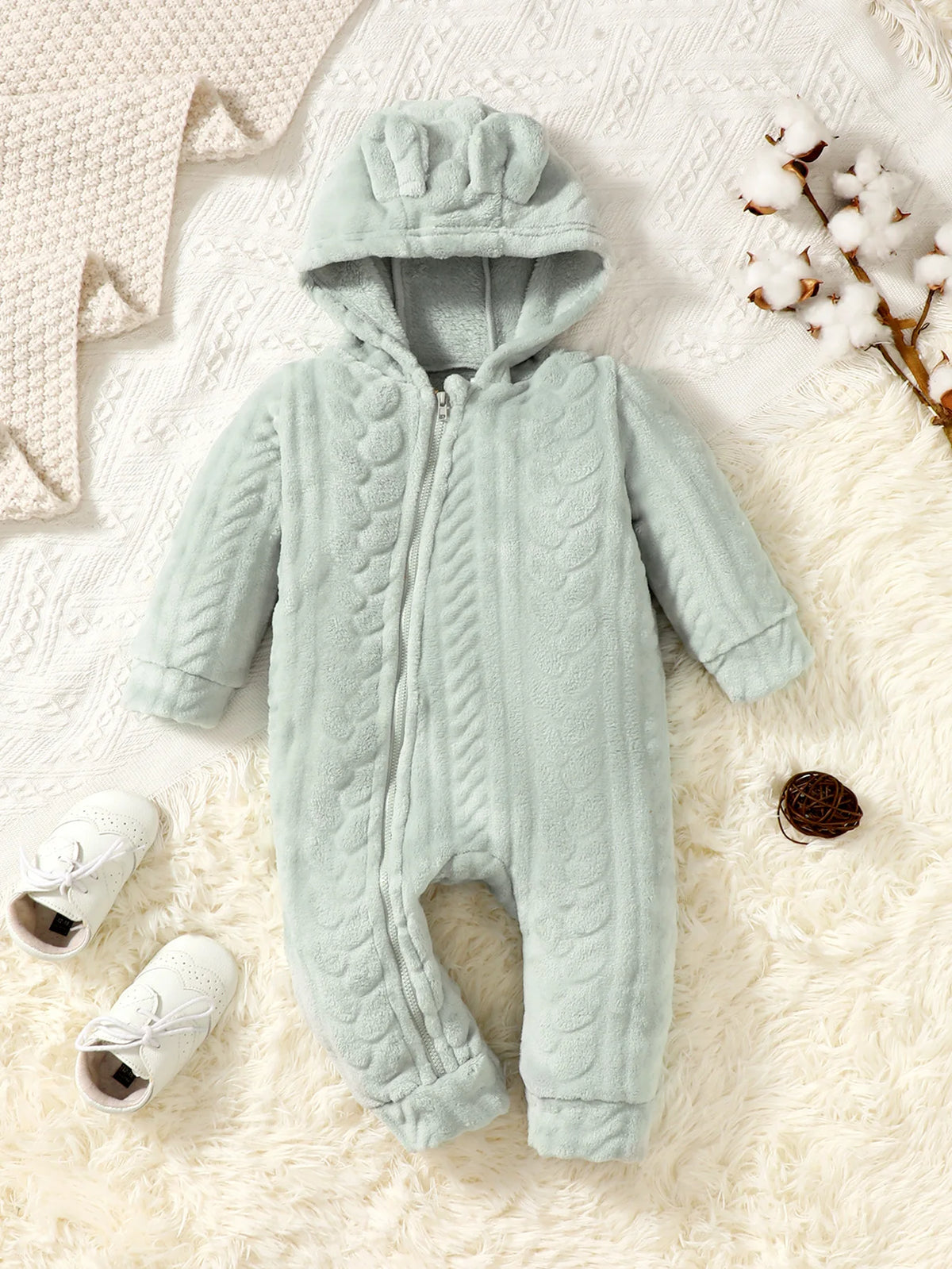 Plaid Hooded Romper for Baby Boys and Girls