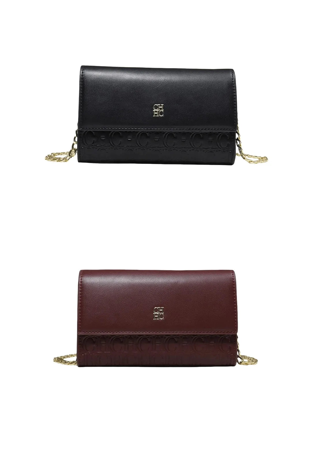 CH Women PU Leather Crossbody Bag with Metal Chain