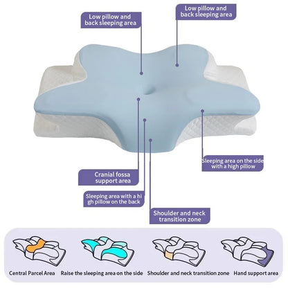 Memory Foam Butterfly Neck Pillow for Bedding