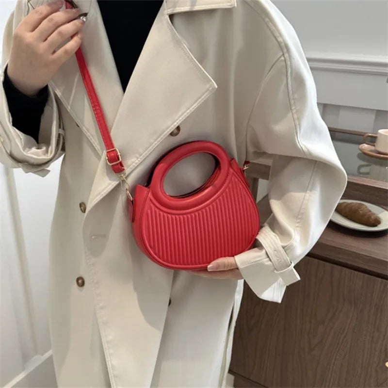 Chic Stripe Crossbody Bag for Women in Synthetic Leather