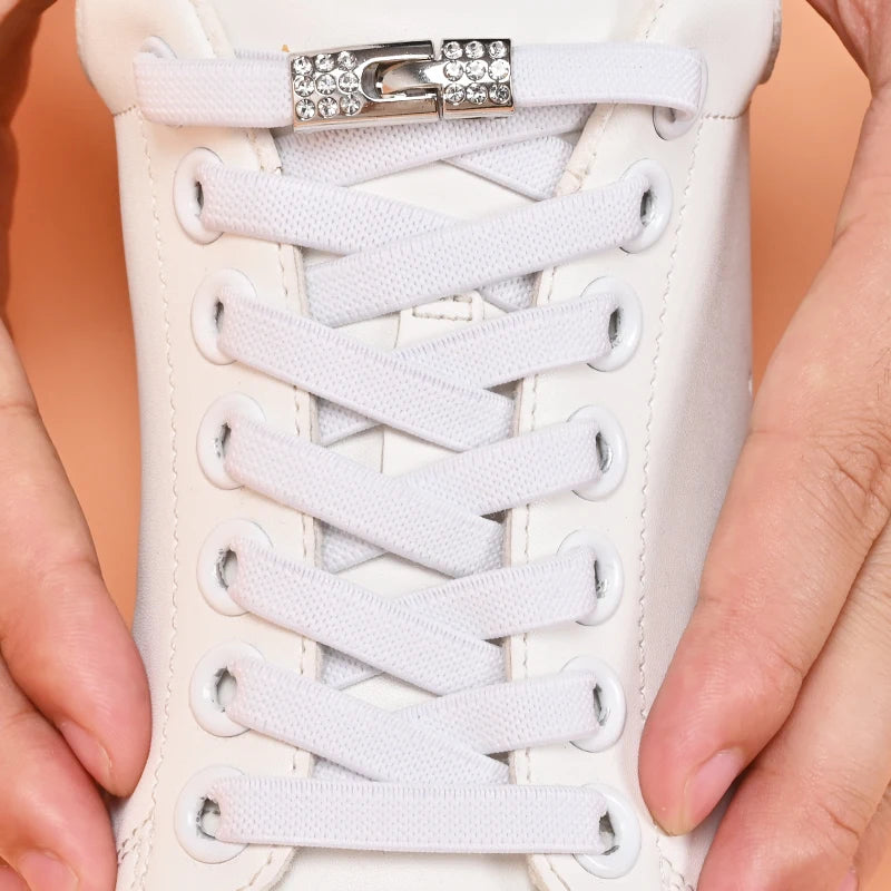 Diamond Buckle Elastic No Tie Shoelaces for Sports