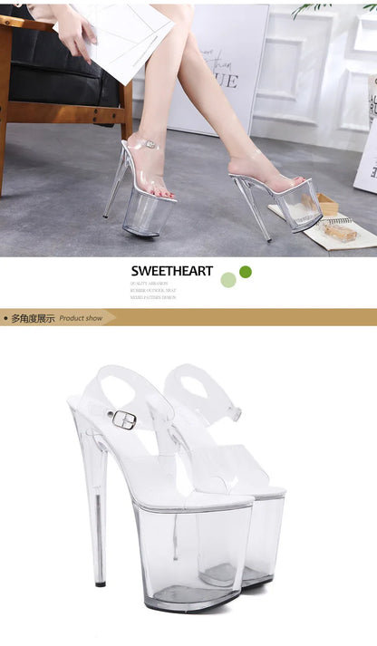 High Heel Crystal Platform Sandals for Women
