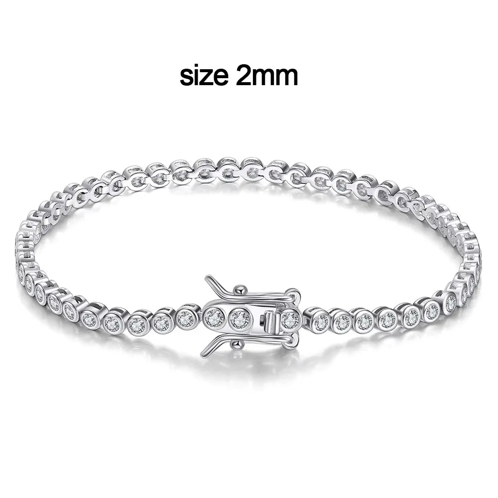 Moissanite Tennis Bracelet 925 Sterling Silver White Gold