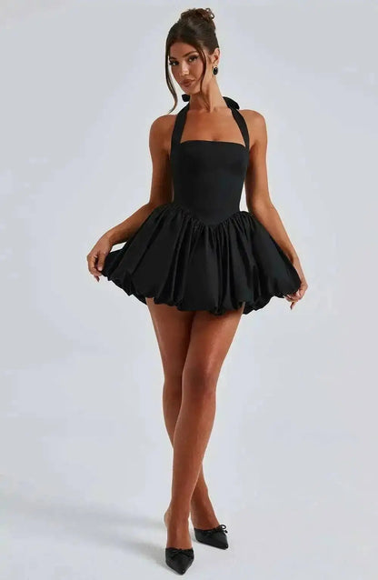Townlike Halter A-line Mini Ball Gown Dress for Women