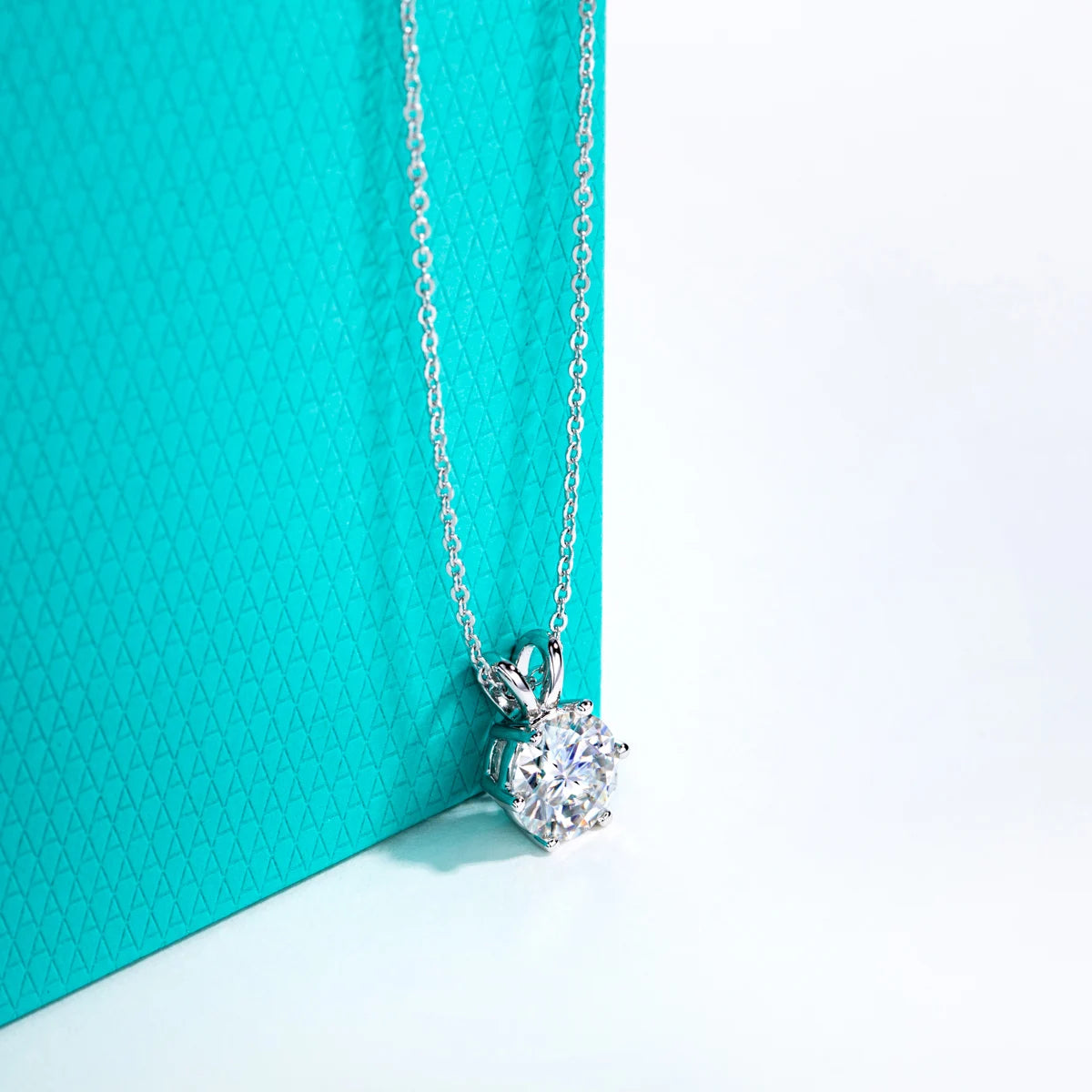 D Color Moissanite Diamond Pendant Necklace 18K Gold Plated