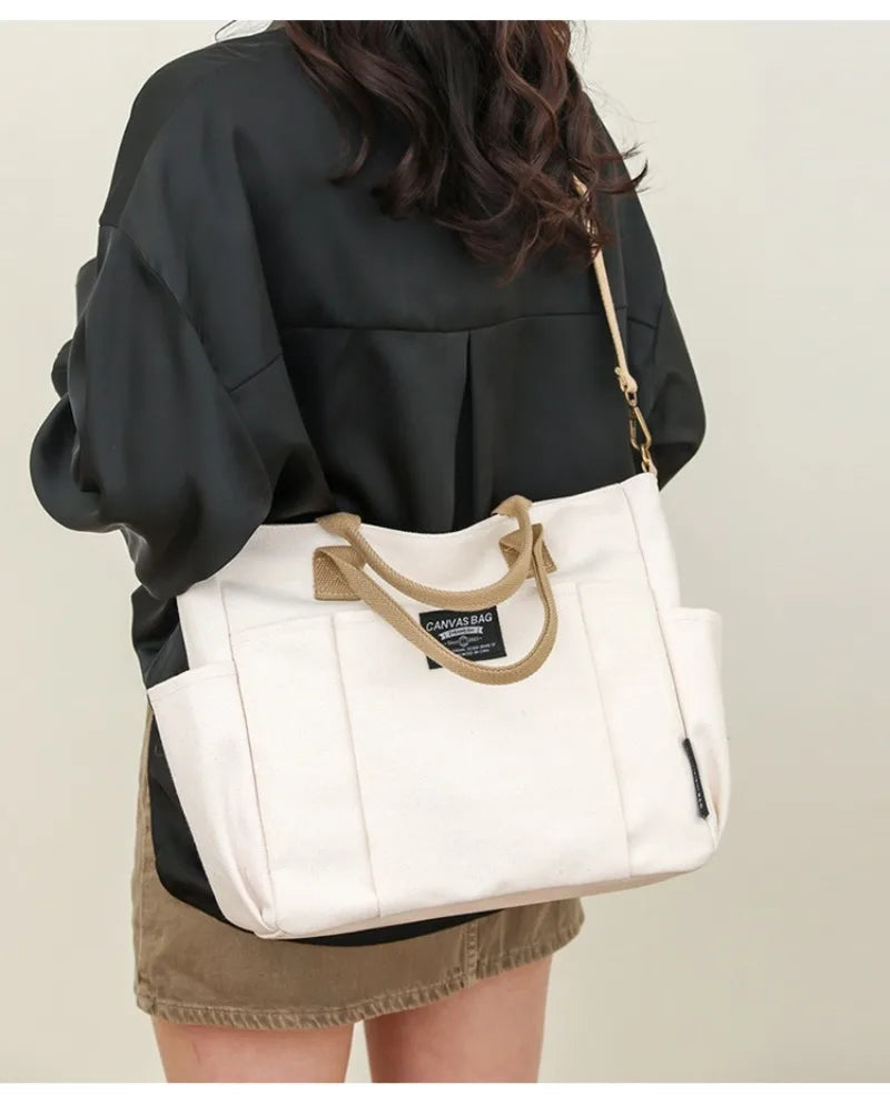 Canvas Large Capacity Commuter Shoulder Handbag