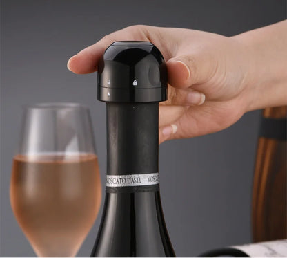 Red Wine Corks Champagne Bottle Stopper Set Black ABS Silicone