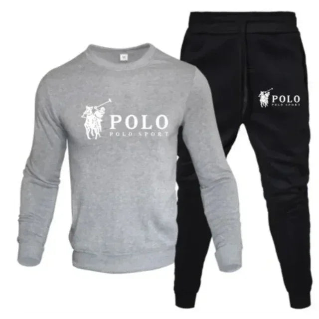 Men's Round-Neck Sweatshirt and Jogging Pants Set