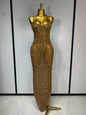 Luxury Rhinestone Mesh Bodycon Dress for Women