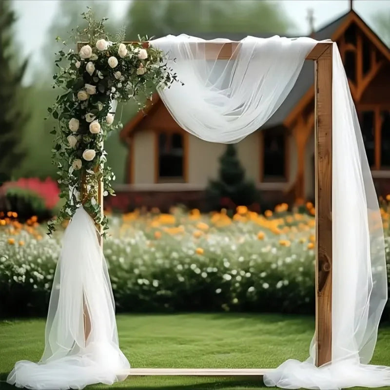 50M White Tulle Fabric for Wedding and Party Decor