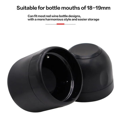 Red Wine Corks Champagne Bottle Stopper Set Black ABS Silicone