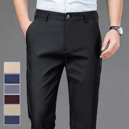 Black Stretch Smart Casual Men's Trousers