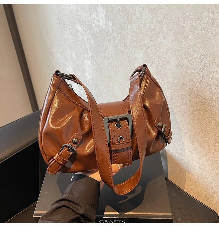 Y2K Retro Pleated Hobo Shoulder Bag for Women