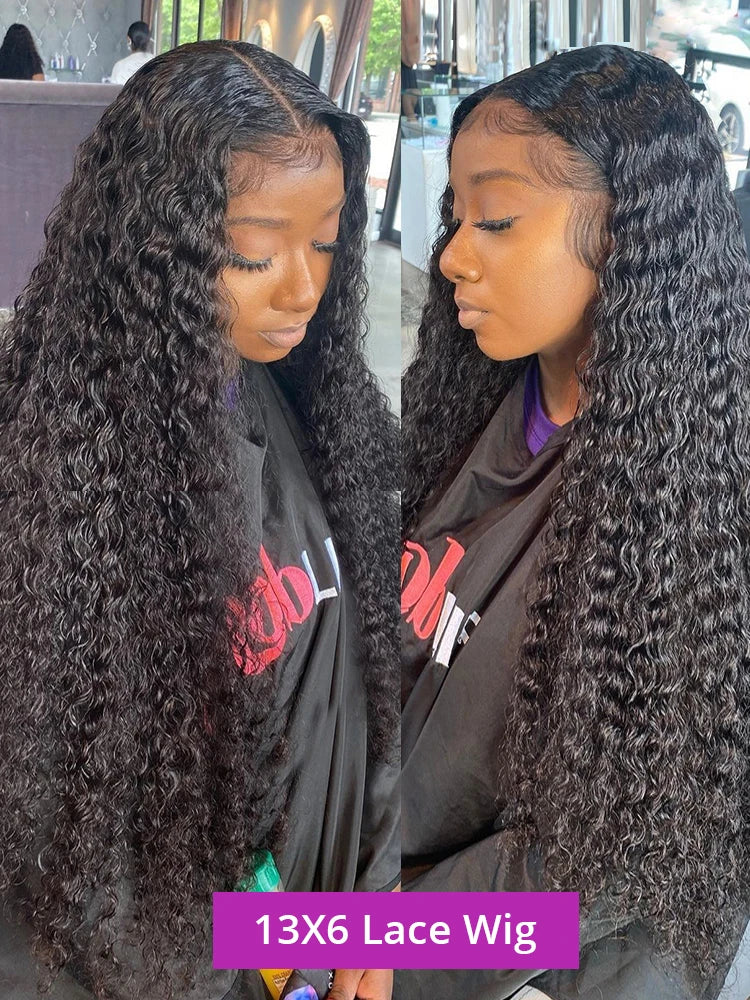 Deep Wave Lace Front Wig 13x6 Human Hair 30 Inch