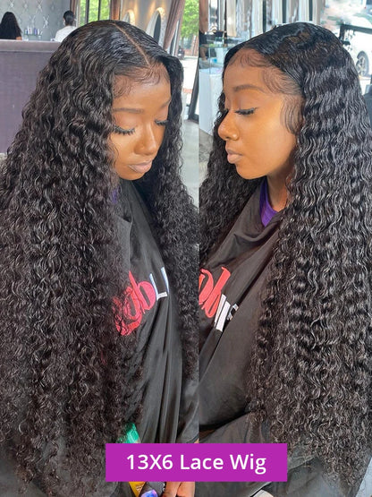 Deep Wave Lace Front Wig 13x6 Human Hair 30 Inch