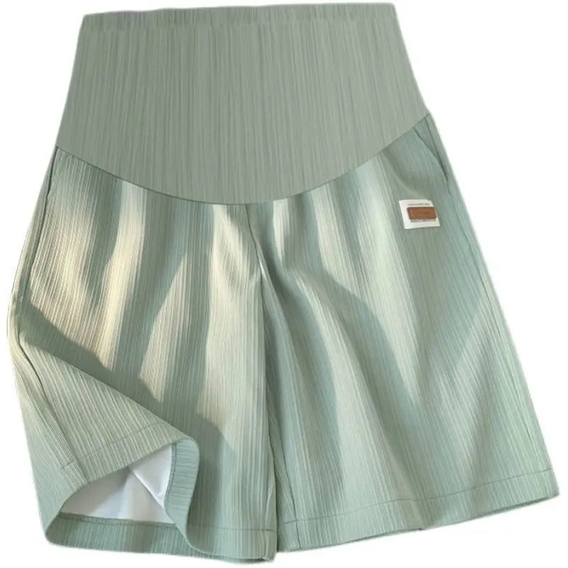 Knee-length Plus Size Maternity Ice Silk Shorts