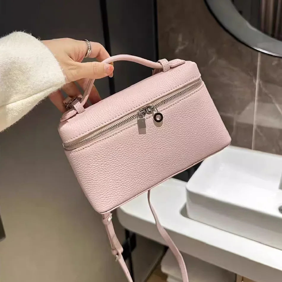 Lychee Grain Patent Leather Shoulder Bag for Women