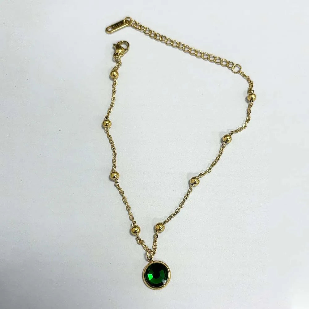 Gold Stainless Steel Bohemian Personalized Anklet
