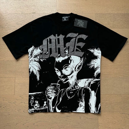 Mixed Emotion Cotton T-Shirt for Couples with Angel Print