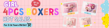 Cotton Girls Briefs with Cartoon Characters