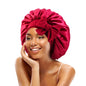Satin Solid Sleeping Hat with Stretchy Tie Band