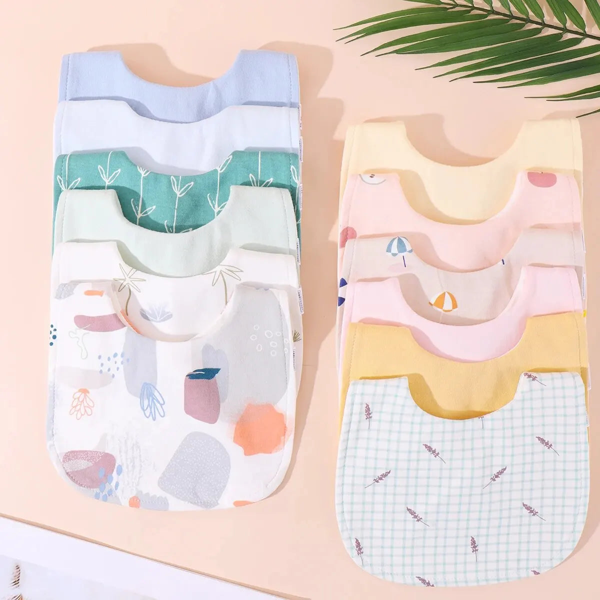 Soft Cotton Baby Bibs Burp Cloths Set U Shape