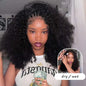 Jerry Curly Half Wig Human Hair Black Seamless Clip In
