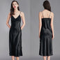 Long Sleeveless Satin Silk Nightgown for Women