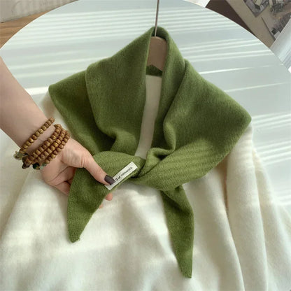 Wool Triangle Scarf for Women - Multi-functional Knitted Scarf