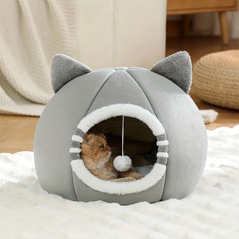 Deep Sleeping Cat Bed Cave Nest Plush Soft Mat