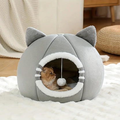 Deep Sleeping Cat Bed Cave Nest Plush Soft Mat