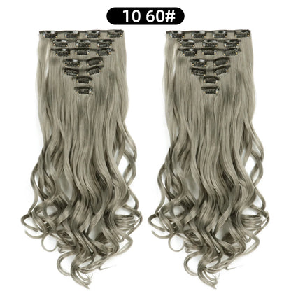 22 Inch Curly Wavy Clip In Hair Extensions Synthetic