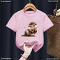 Kawaii Otter Love Printed T-Shirt for Kids