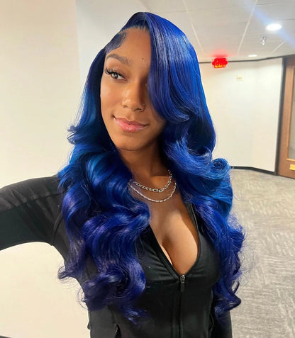 Dark Blue 13x4 Lace Front Wig Human Hair Body Wave