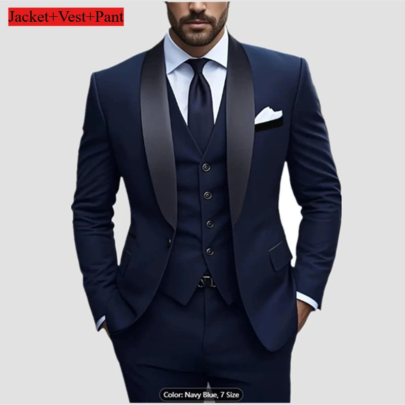 Men Slim Fit Tuxedo Suit for Weddings and Parties