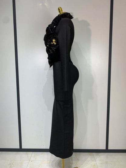 3D Flower Sleeveless Bodycon Bandage Dress Women