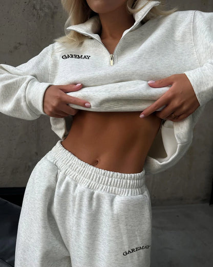 Cotton Pink Women's Tracksuit with Zipper
