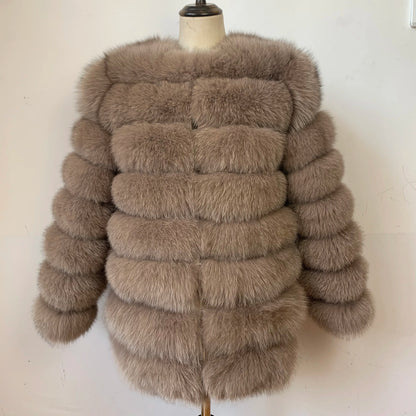 4in1 Real Fox Fur Coat for Women