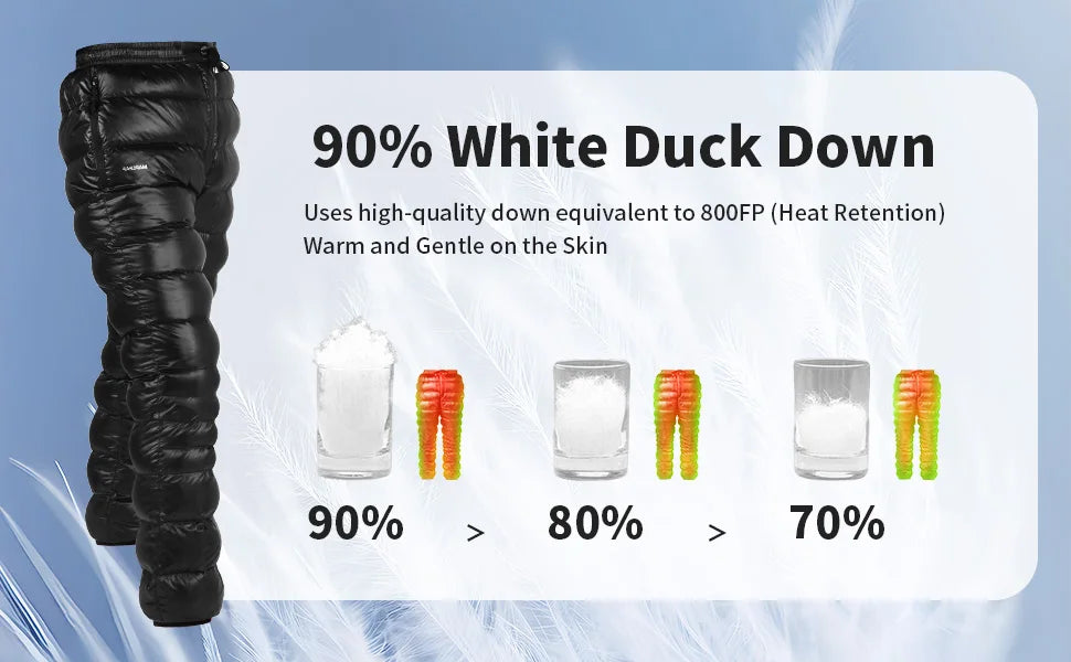 Mapleaf Ultralight Down Pants Waterproof Windproof Ski Trousers