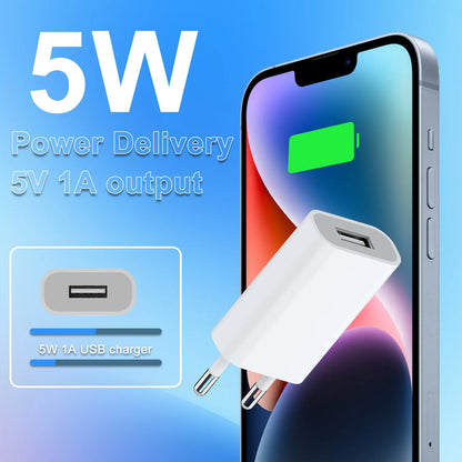 3pcs EU Plug USB Wall Charger 5V 1A Travel Adapter