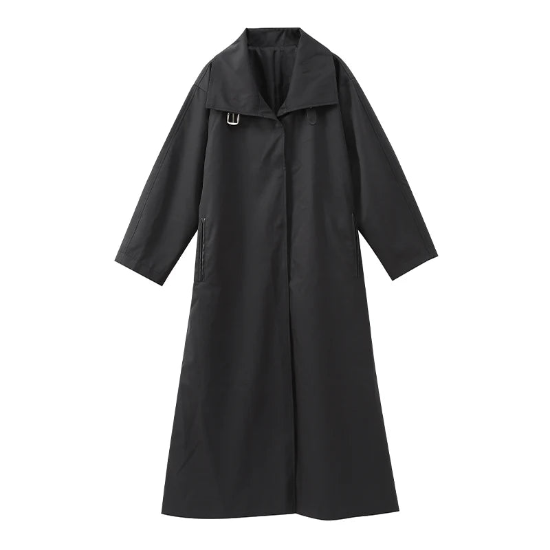 Women's Windproof Trench Coat Loose Fit Overcoat