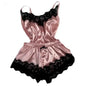 Summer Lace Polyester Pajama Set for Women