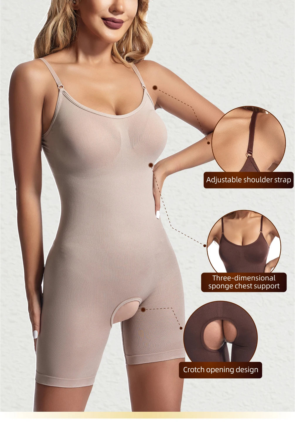 Women Seamless Compression Bodysuit Shapewear