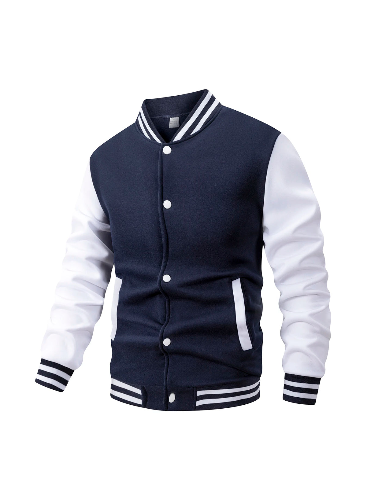 Men's Color Block Fleece-Lined Varsity Jacket