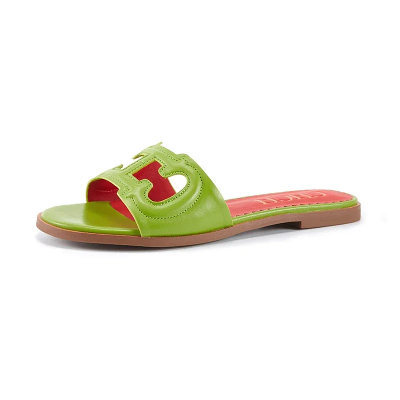 CHCH Women's Black Flat Indoor Slippers
