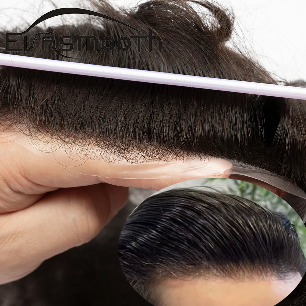 Thin Skin 0.03mm Natural Hair Toupee for Men