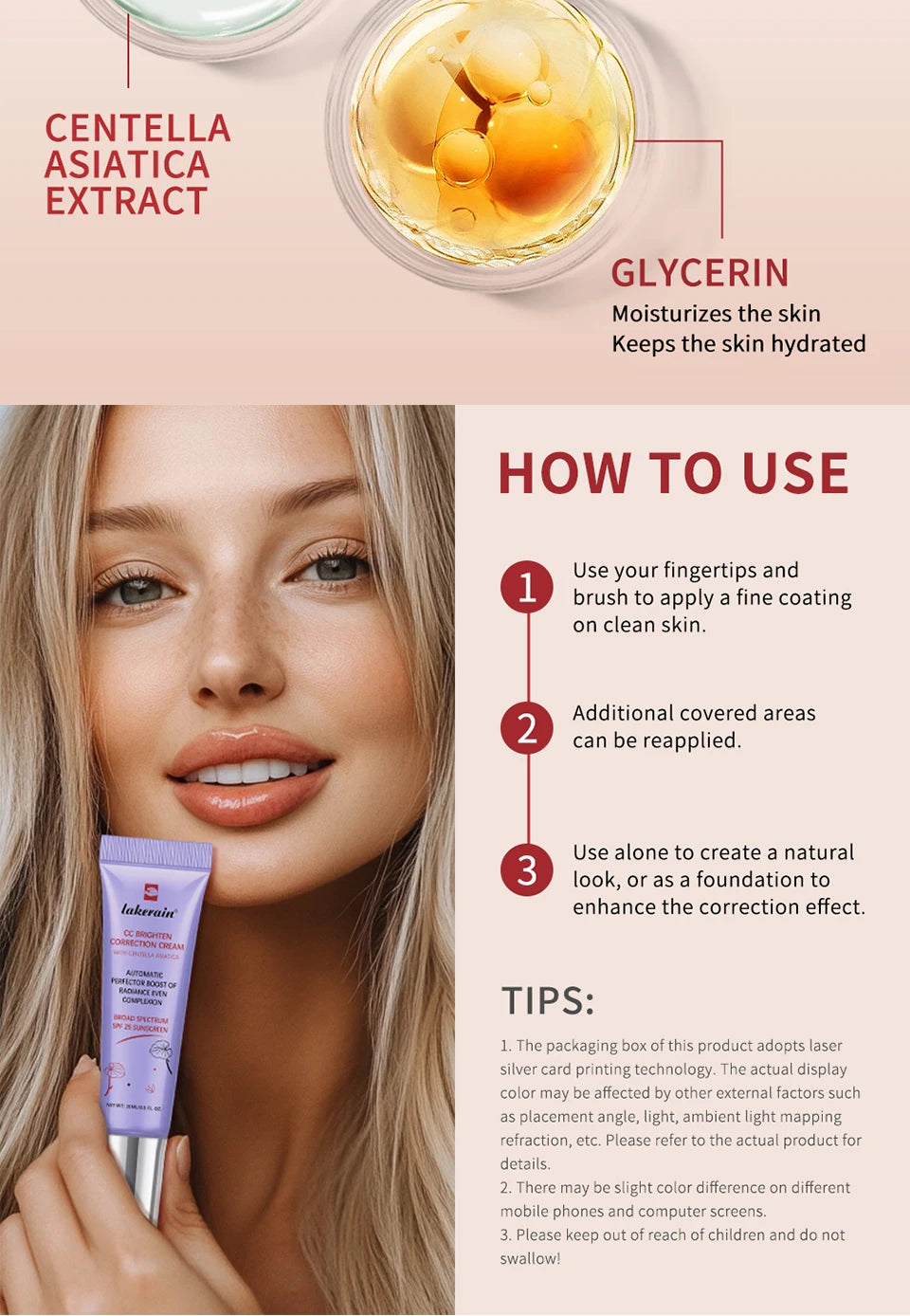 CC Cream Color Changing Liquid Foundation with Centella